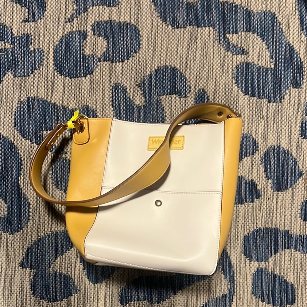 Wrangler Yellow and White Shoulder Bag with Structured Design